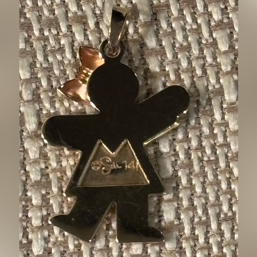 14KT Gold Girl Pendant Charm - Picture 4 of 4